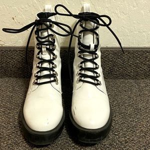 White Patent Leather Boots